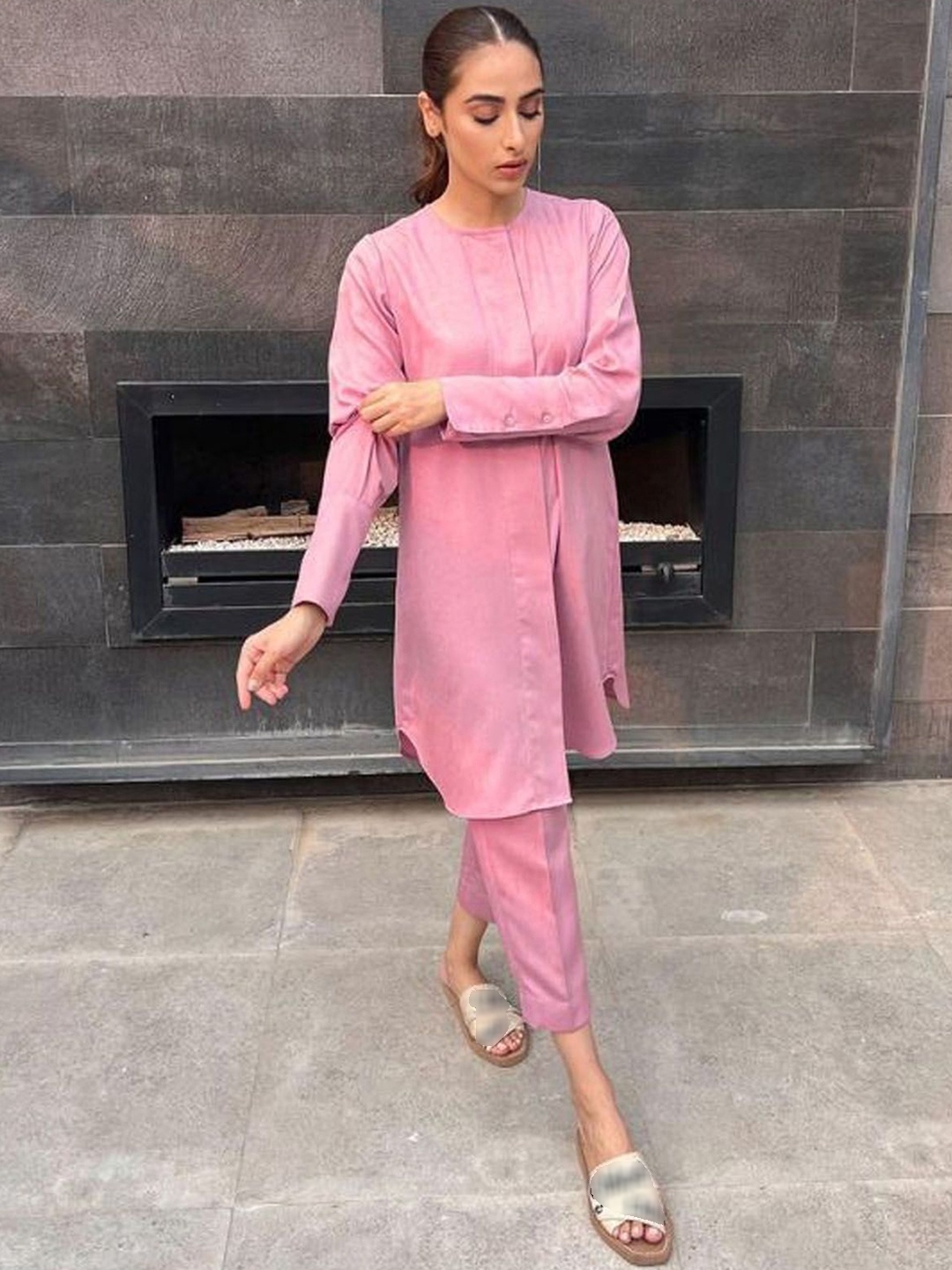 

Navvi Long Sleeves Top & Trousers, Pink