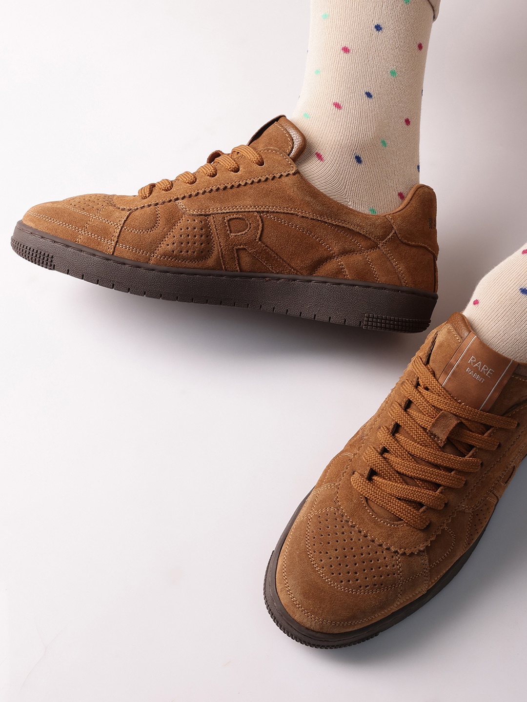 

RARE RABBIT Men Suede Sneakers, Brown
