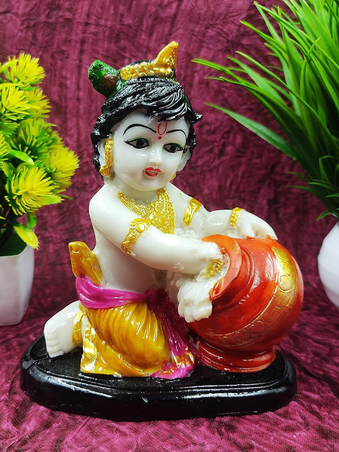 

SANKALAN CREATIONS White & Gold Toned Religious Figurine Showpiece
