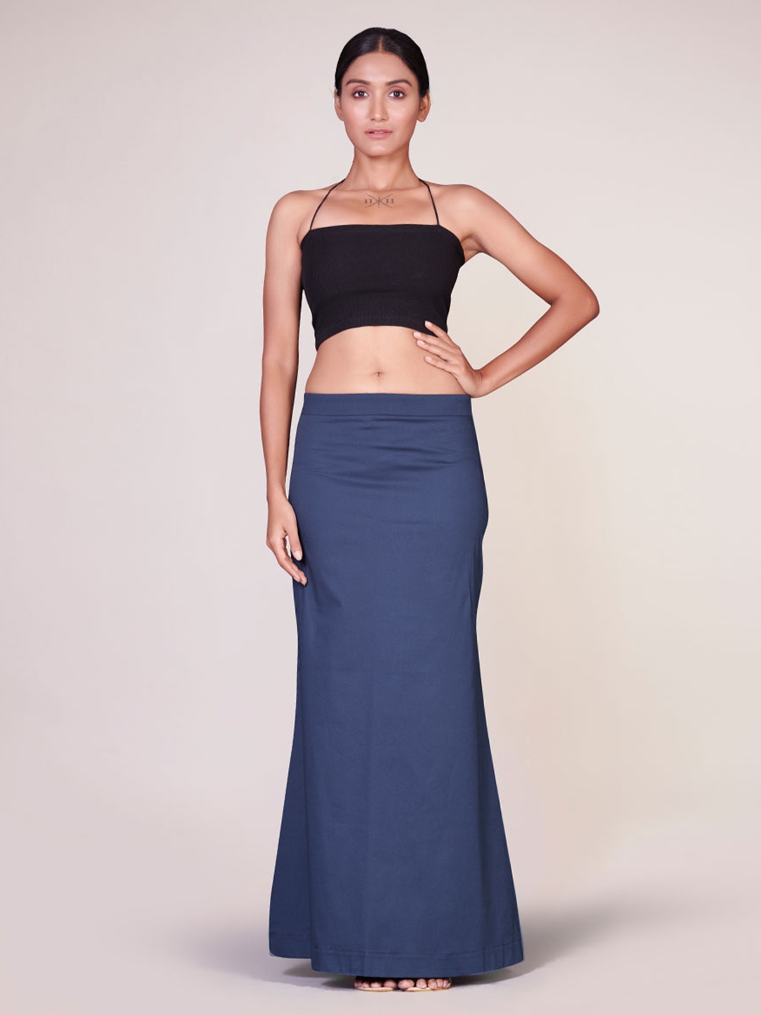 

I AM BY DOLLY JAIN D'coat Simple Petticoat Saree Shapewear, Navy blue