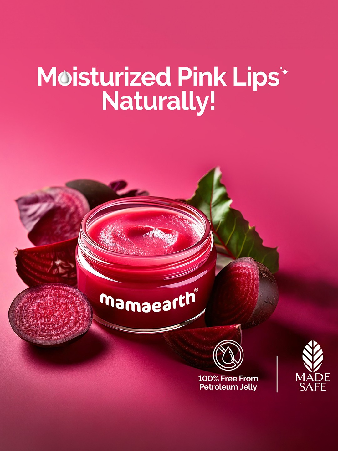 

Mamaearth Beetroot Moisture Therapy Lip Balm With Hyaluronic Acid - 15 g, Pink