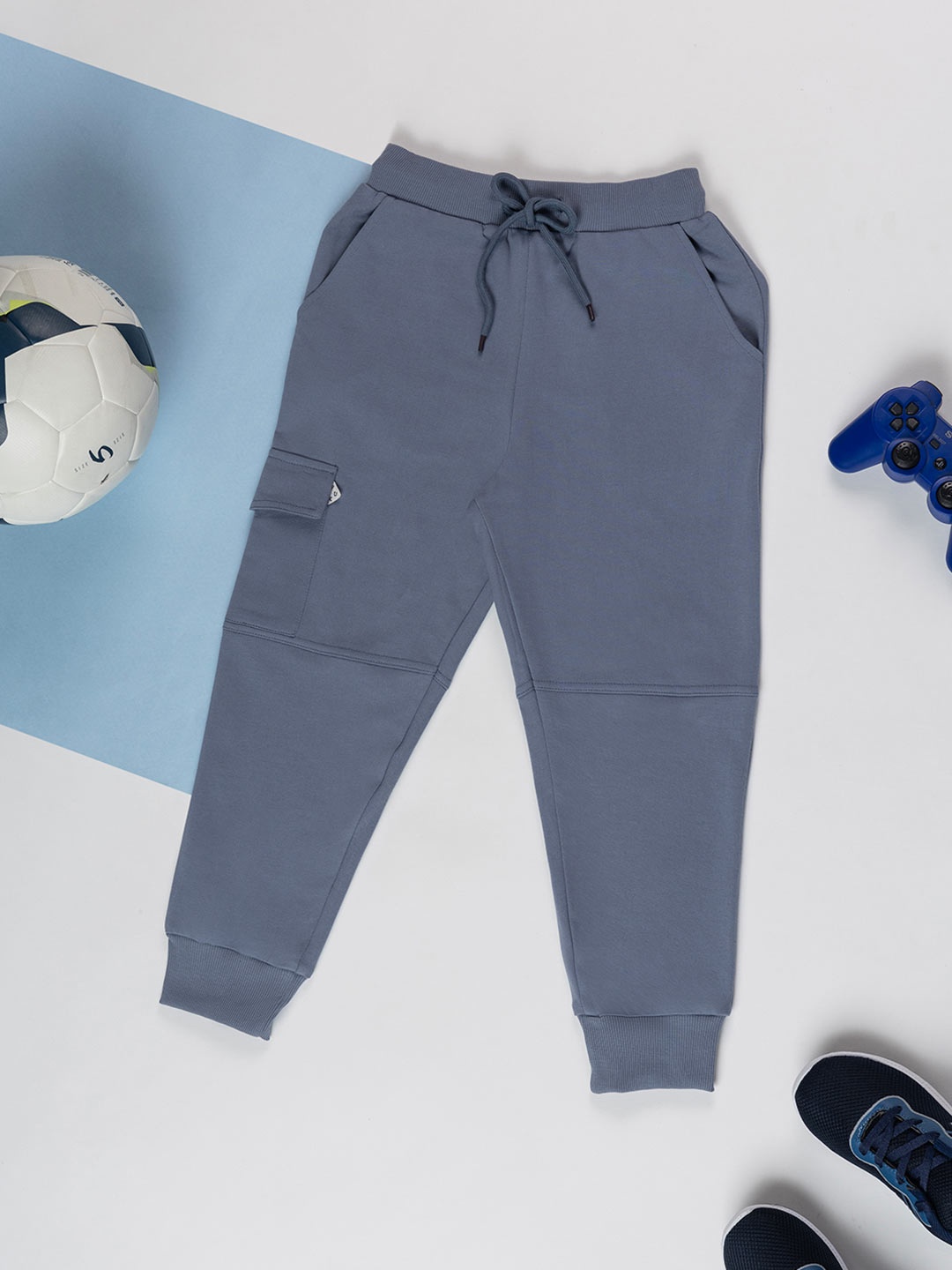 

Purple United Kids Boys Mid-Rise Jogger Trousers, Grey