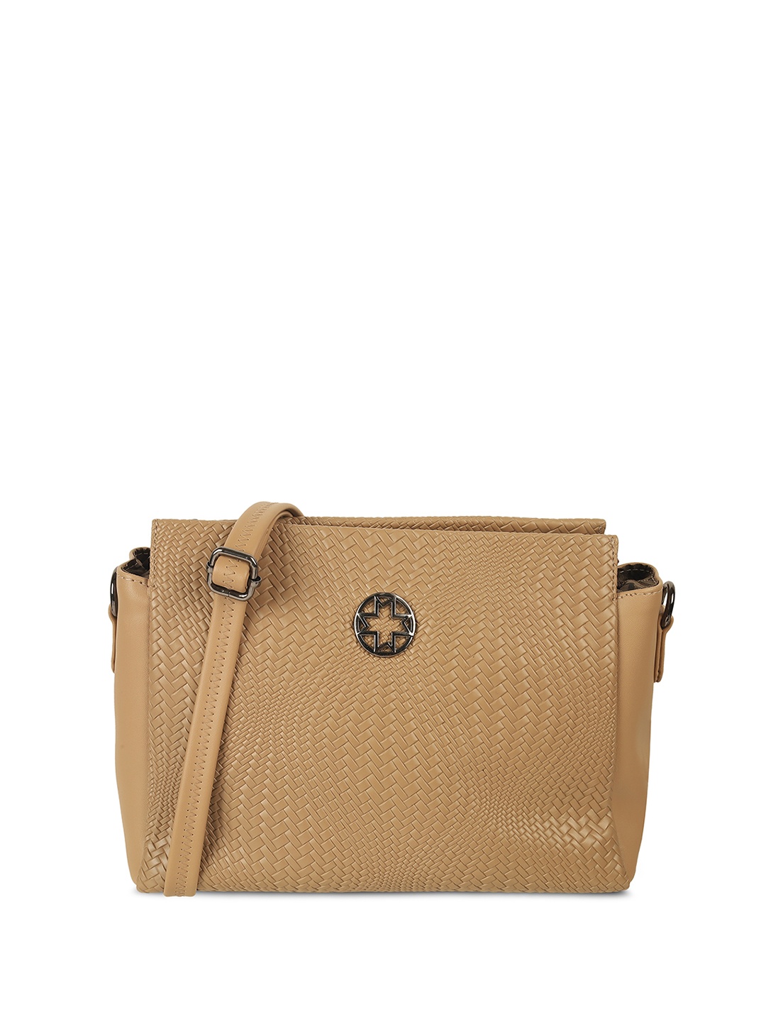 

Metro Women Textured Swagger Sling Bag, Beige