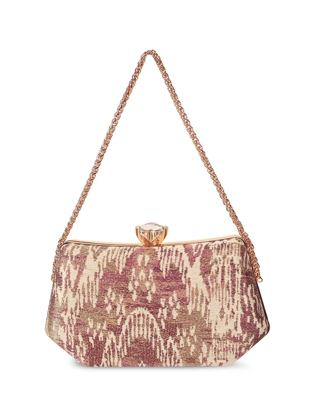 

Metro Abstract Printed Box Clutch, Purple