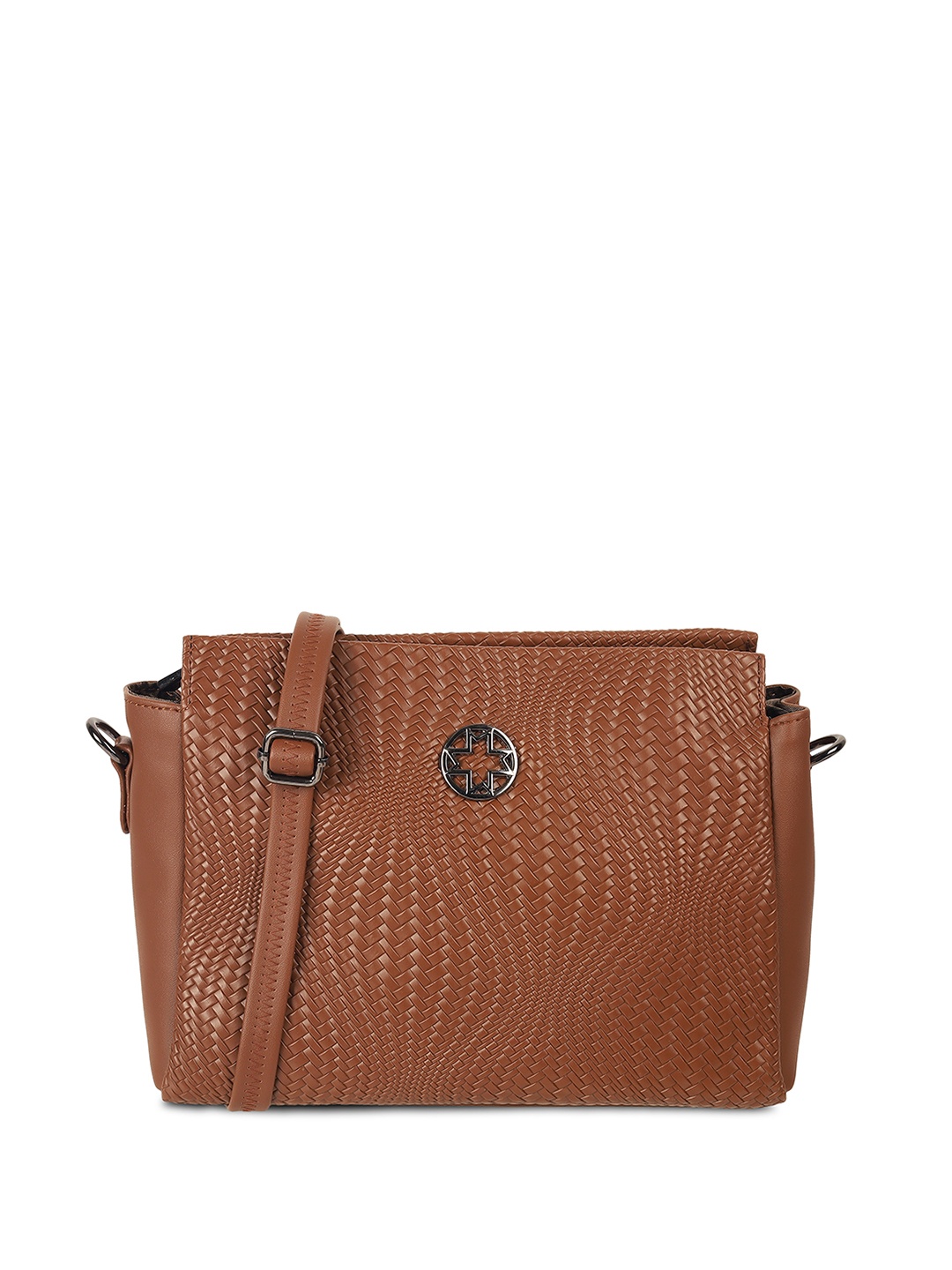 

Metro Women Textured Structured Sling Bag, Tan