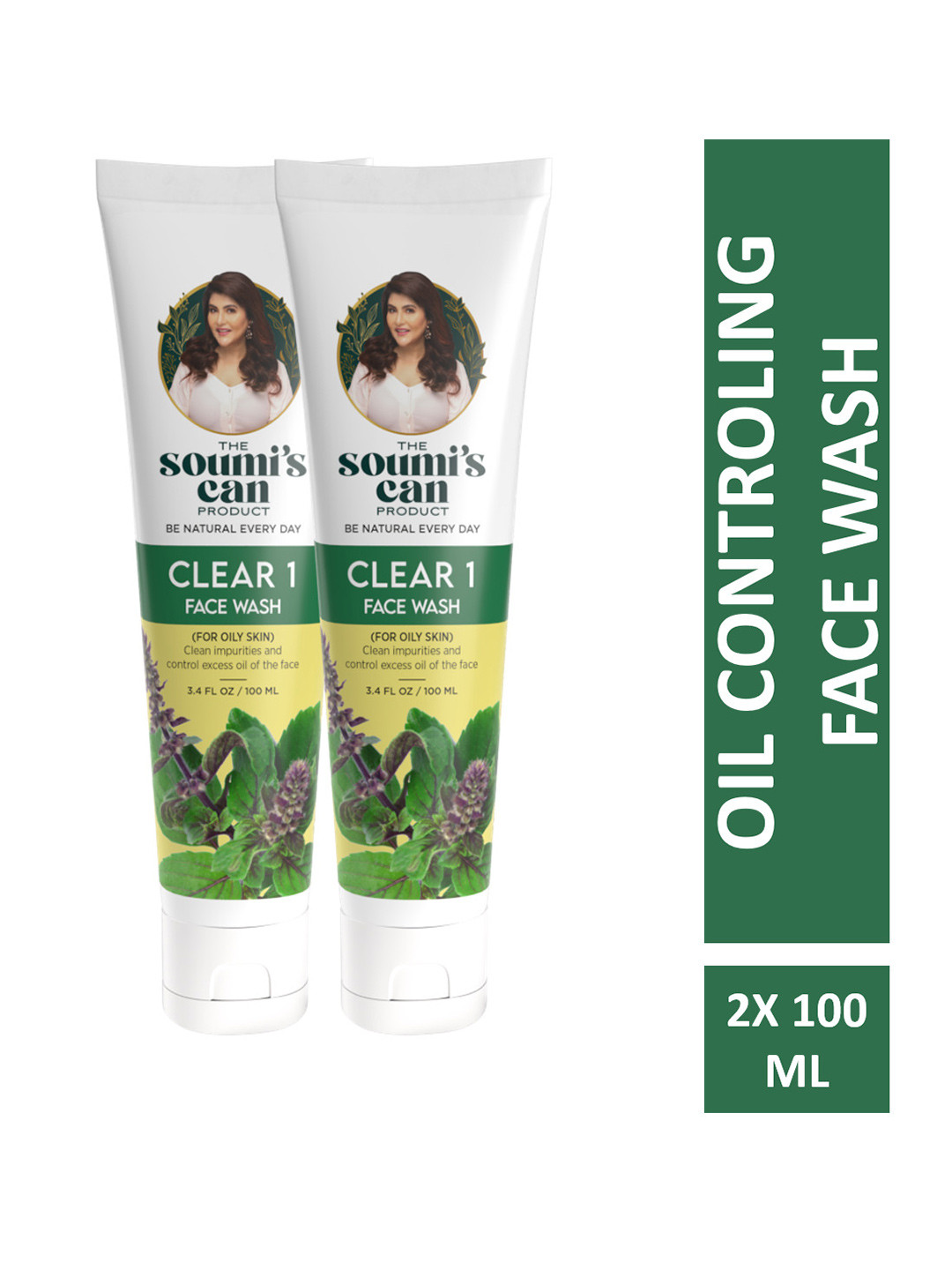 

THE SOUMI'S CAN PRODUCT Set Of 2 Clear 1 Face Wash - 100ml Each, Green