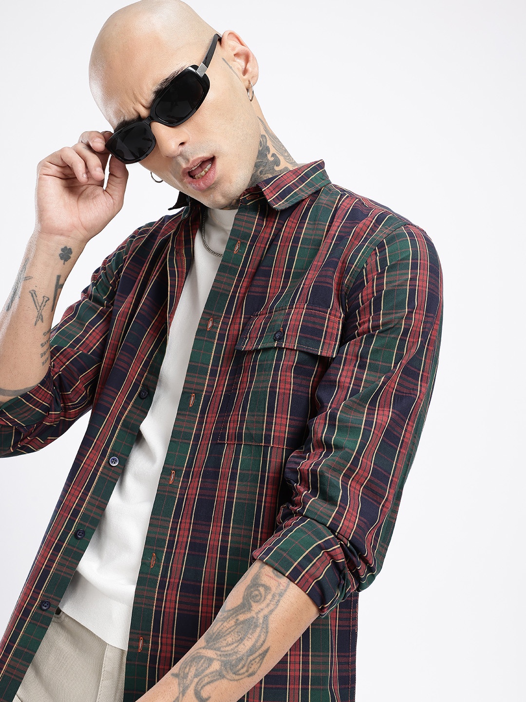 

glitchez Classic Cool Checked Casual Shirt, Multi