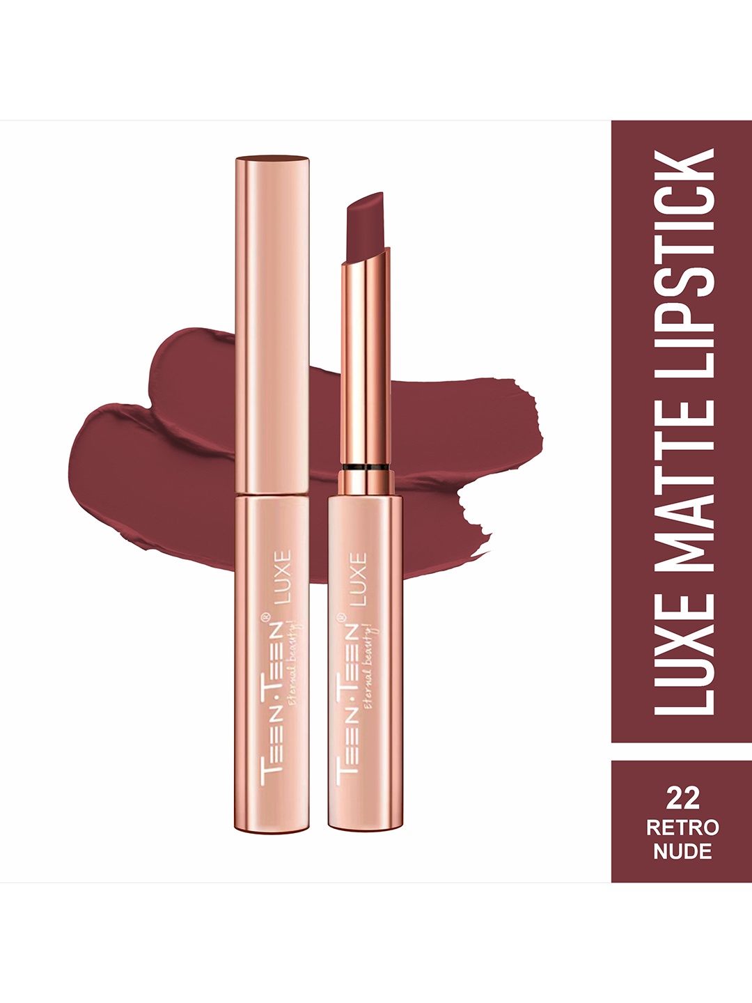 

TEEN TEEN COSMETICS Luxe Matte 12Hrs Long Lasting Lipstick -Retro-Nude - 22