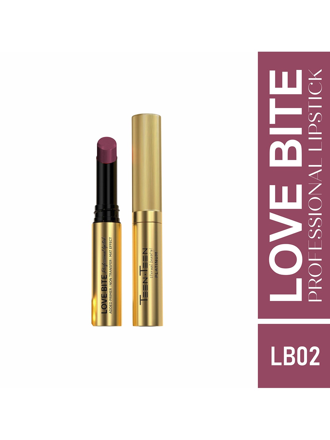 

TEEN TEEN COSMETICS Love Bite Professional Non Transfer Lipstick-4g- Plumful- Cheer-02, Burgundy