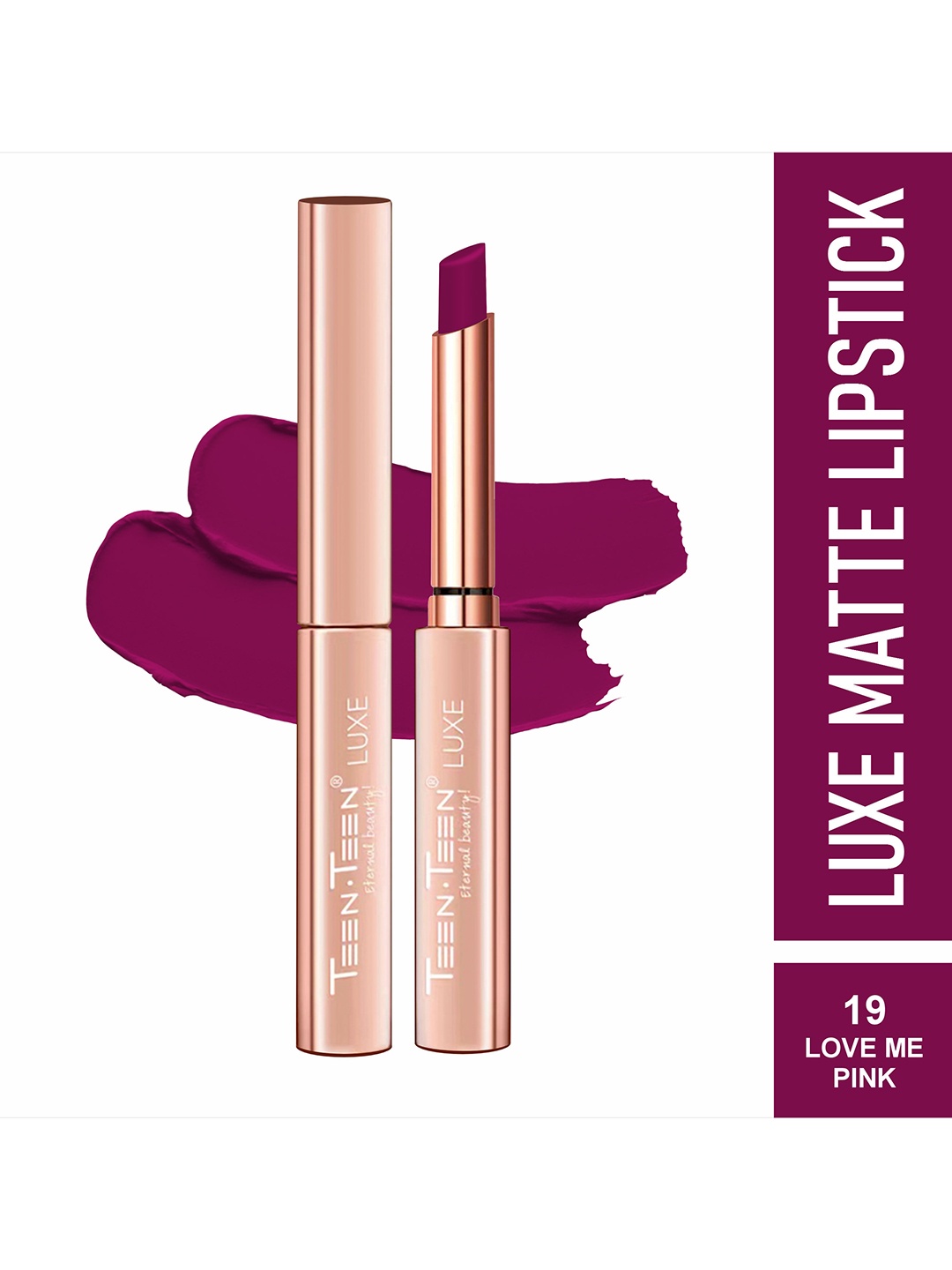

TEEN TEEN COSMETICS Luxe Matte Long Lasting Non Transfer Lipstick- 1g - Love Me Pink 19