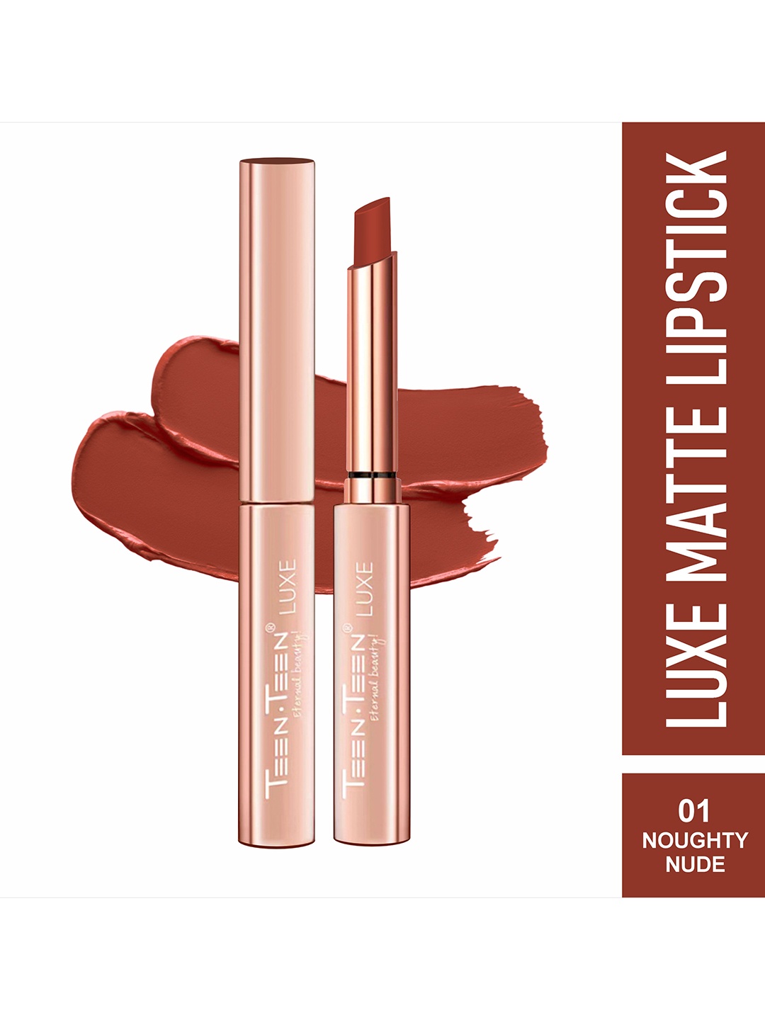 

TEEN TEEN COSMETICS Luxe Matte 12Hrs Long Lasting Lipstick - 1 g - Noughty-Nude - 01