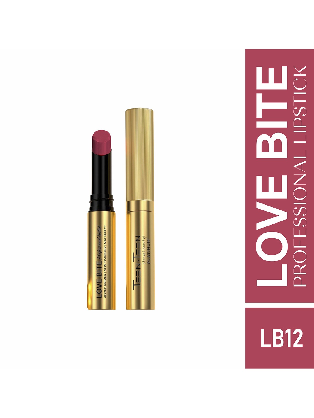 

TEEN TEEN COSMETICS Love Bite Professional Non Transfer Lipstick- 4 g- Pink-Violet LB12