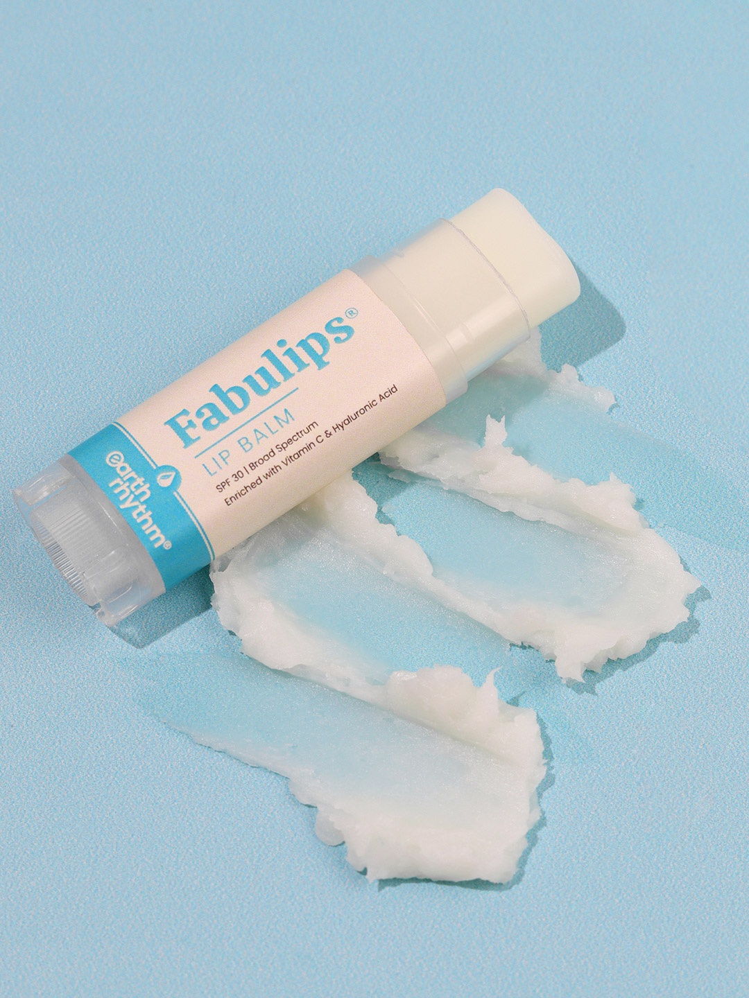 

Earth Rhythm Fabulips Non-Tinted Lip Balm SPF 30 With Hyaluronic Acid & Vitamin C - 5g, White