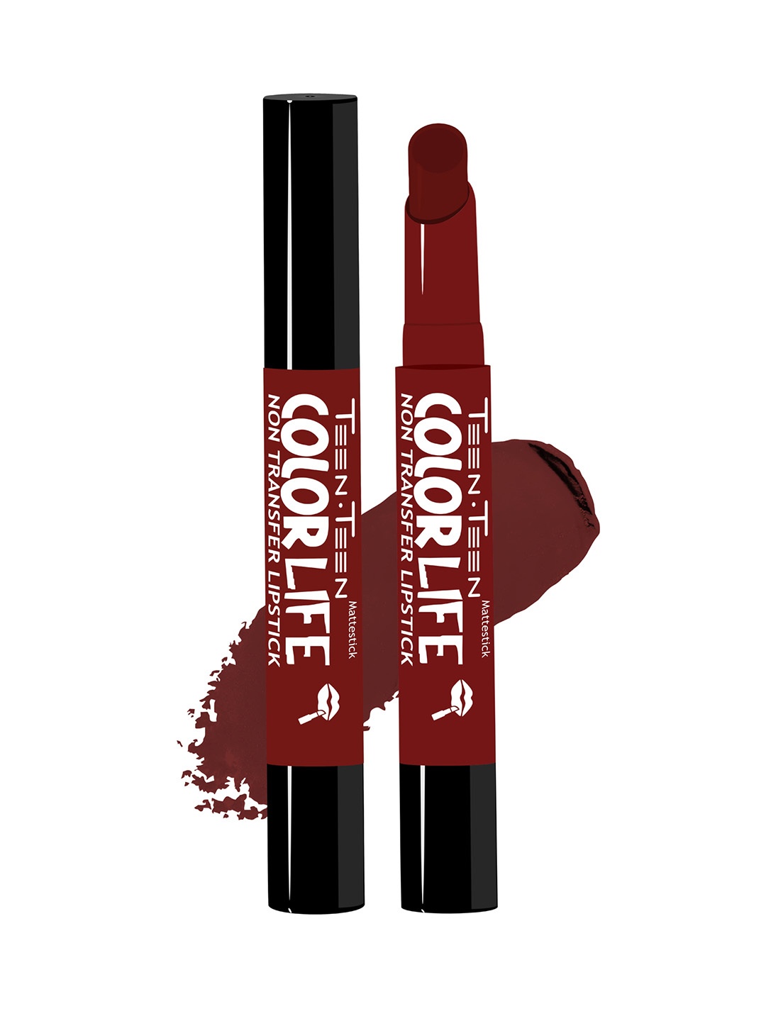 

TEEN TEEN COSMETICS Color Life Non Transfer Lipstick With Primer - 2 g - Rust Red 14, Maroon