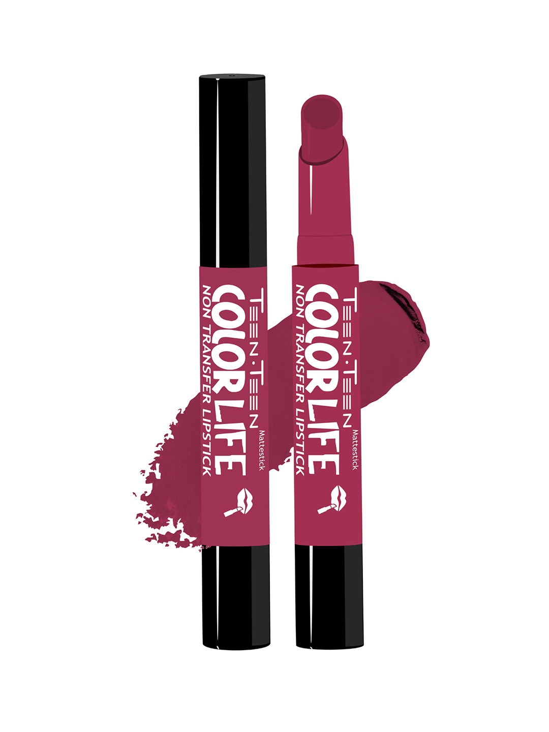 

TEEN TEEN COSMETICS Color Life Long Lasting Matte Lipstick & Primer- 2g- Plumful-Cheer 02, Burgundy