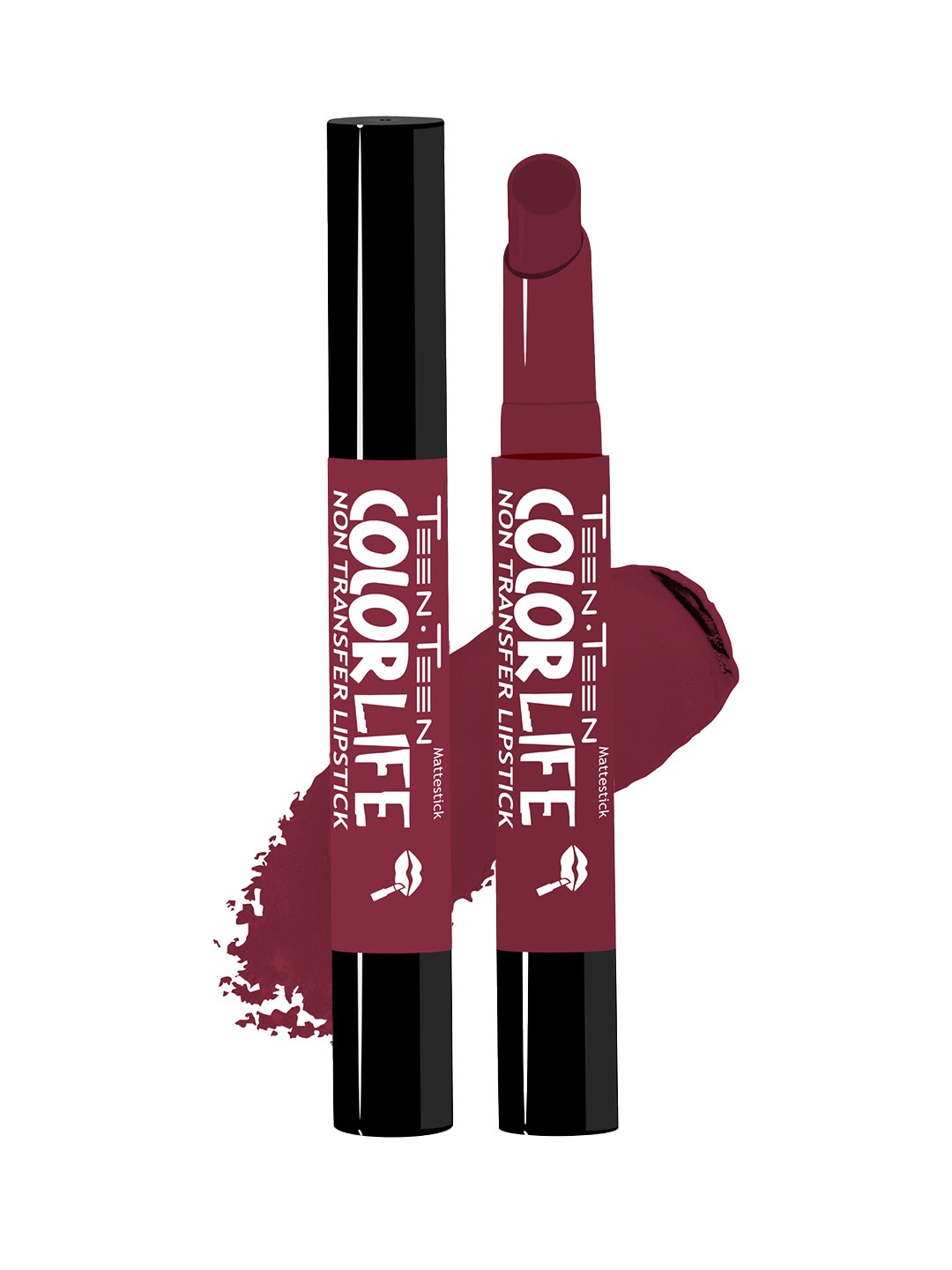 

TEEN TEEN COSMETICS Color Life Long Lasting Matte Lipstick With Primer- 2g- Pink-Violet 28