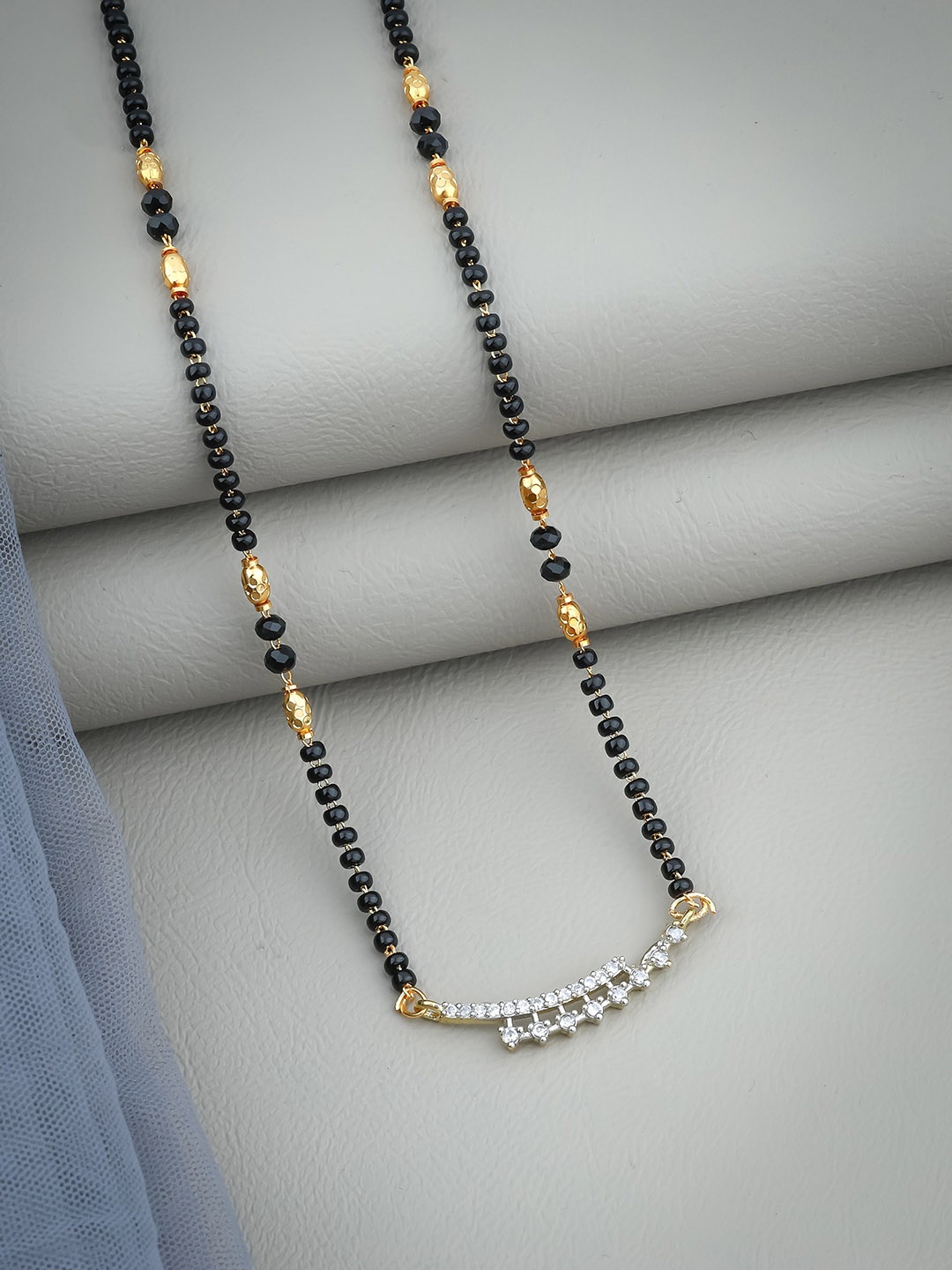 

Wynona Gold-Plated American Dimaond Mangalsutra