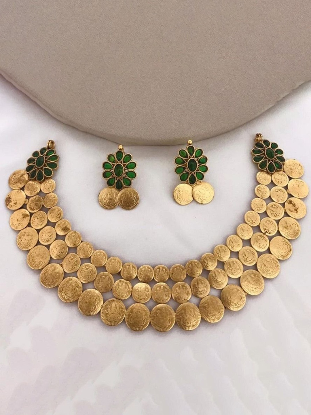 

Gyaan Jewels Gold-Plated Stone-Studded Necklace & Earrings