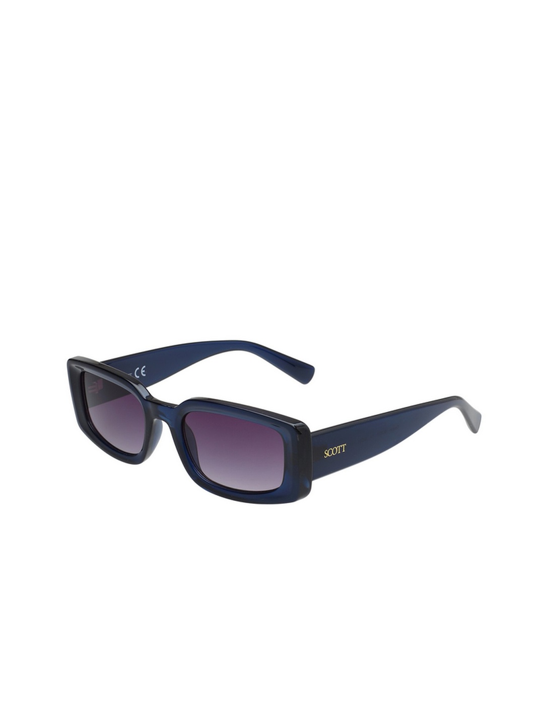 

SCOTT Unisex Full Rim Rectangle Sunglasses with UV Protected Lens 8903232282126, Blue