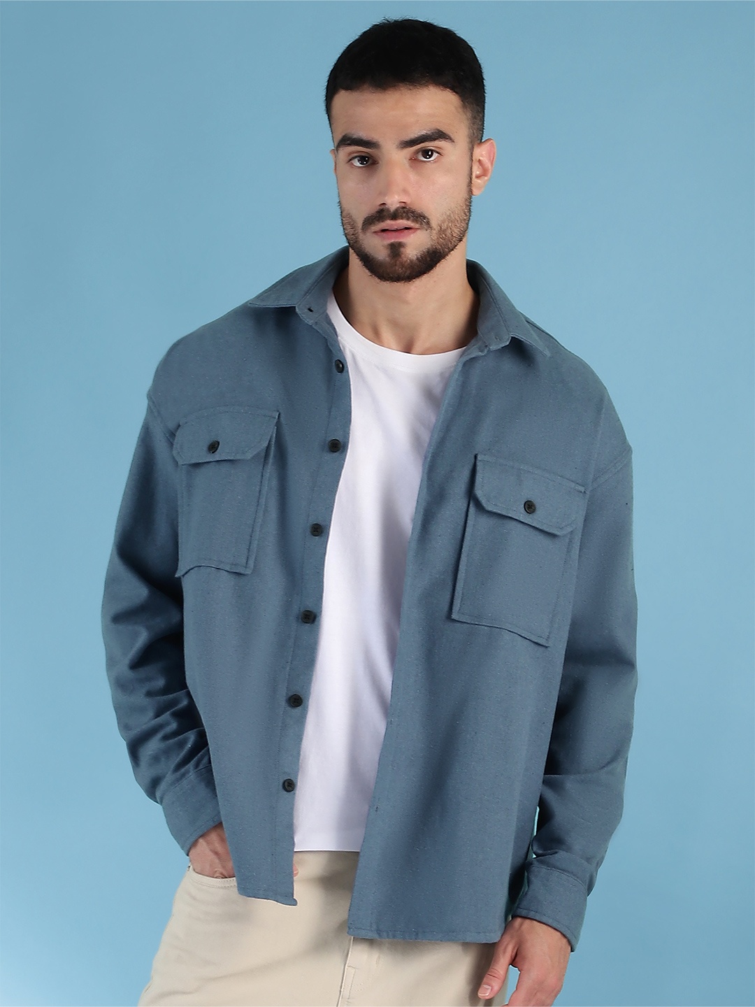 

Beyoung Recycled Flannel Shirt, Teal