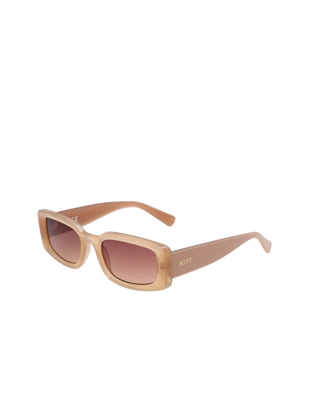 

SCOTT Unisex Rectangle Sunglasses with UV Protected Lens 8903232282102, Brown