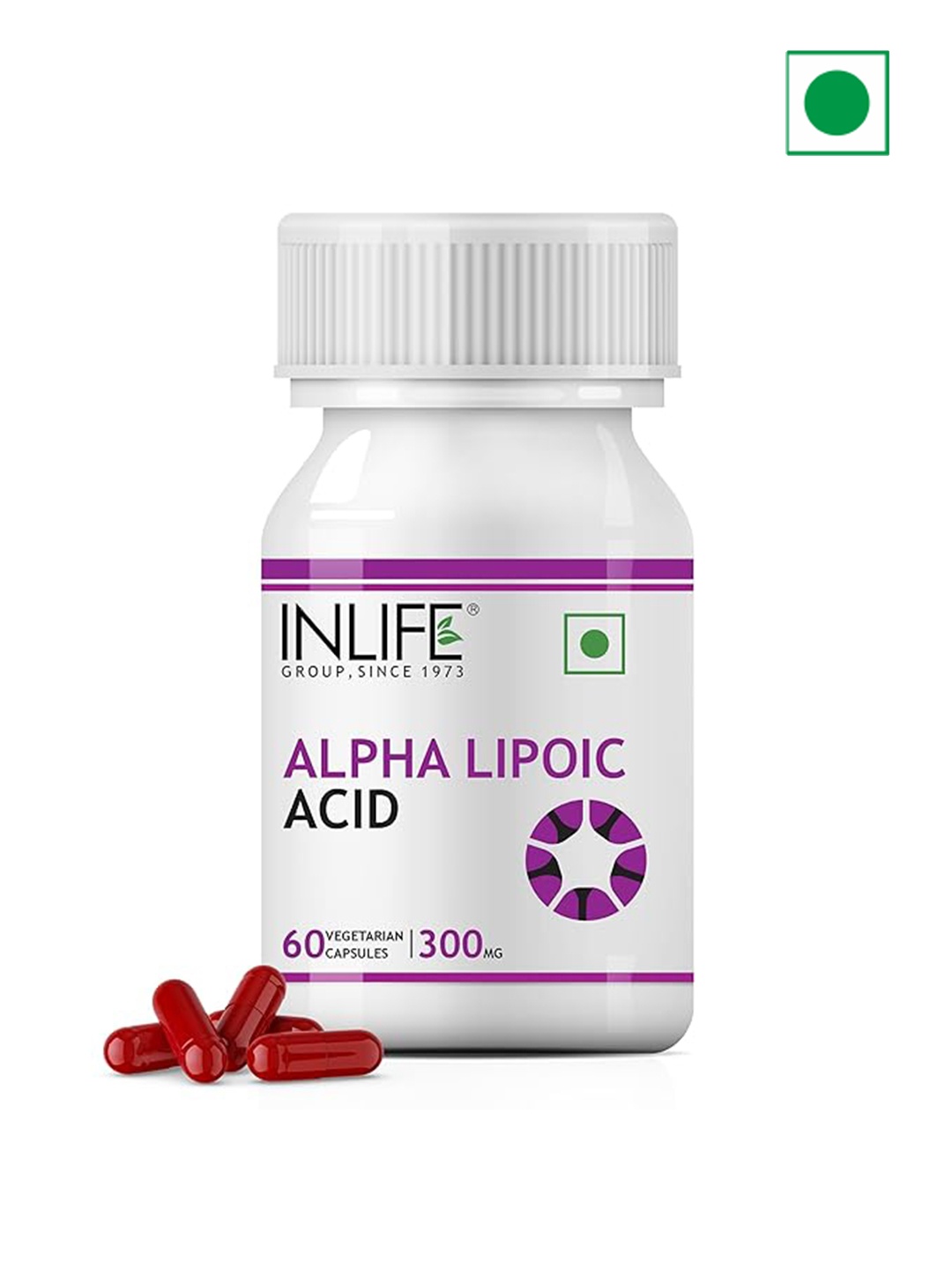 

INLIFE Alpha Lipoic Acid For Nerve & Brain Health - 60 Vegetarian Capsules, White