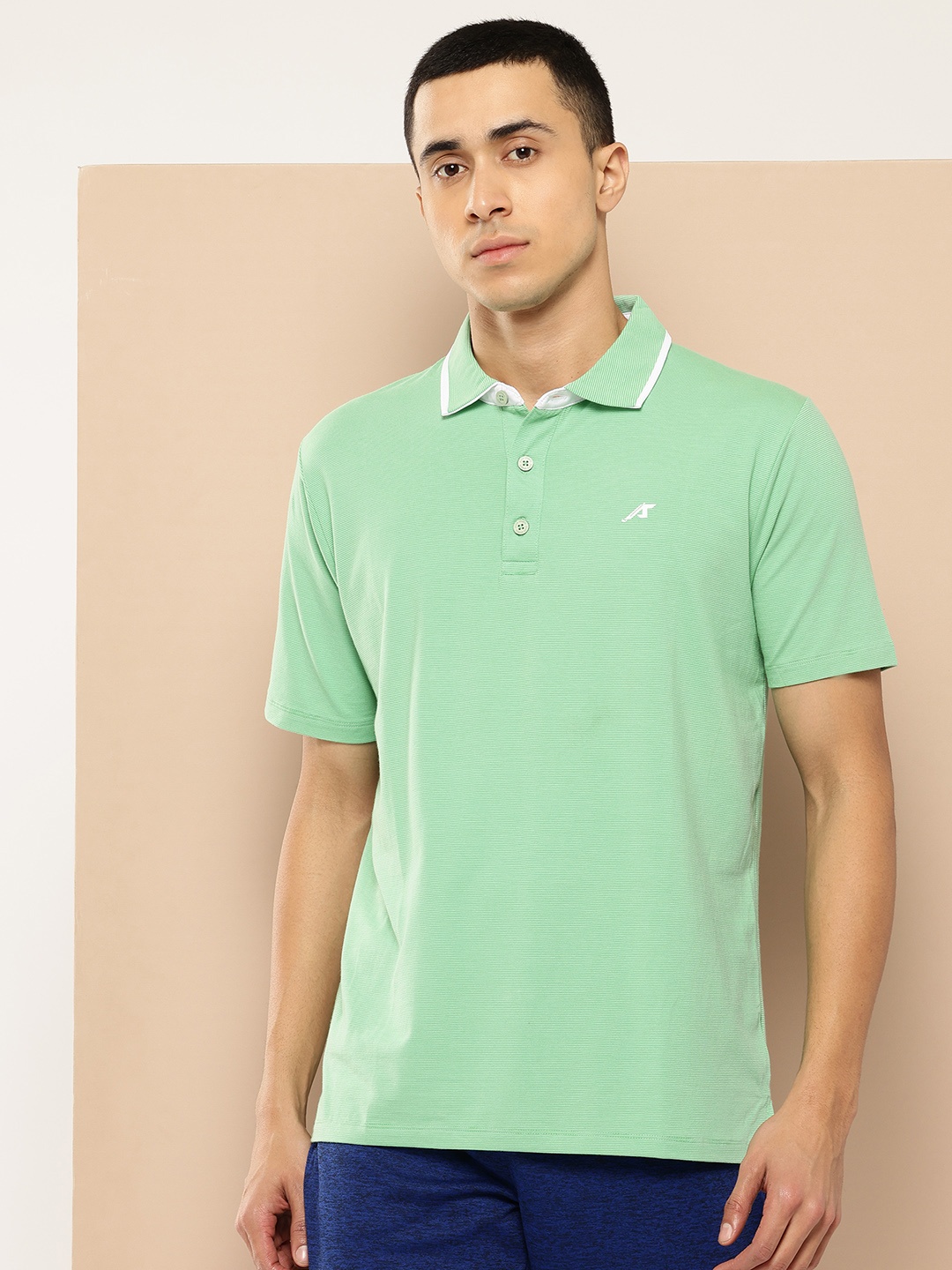 

Alcis Polo Collar Golf T-shirt with Brand Logo Detail, Green