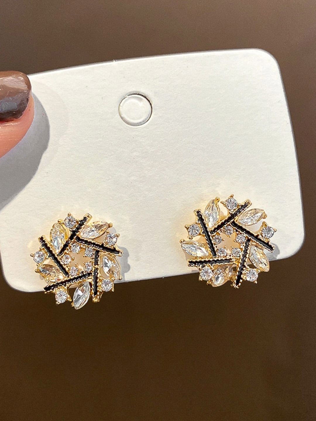 

DESTINY JEWELS Gold-Plated Contemporary Studs