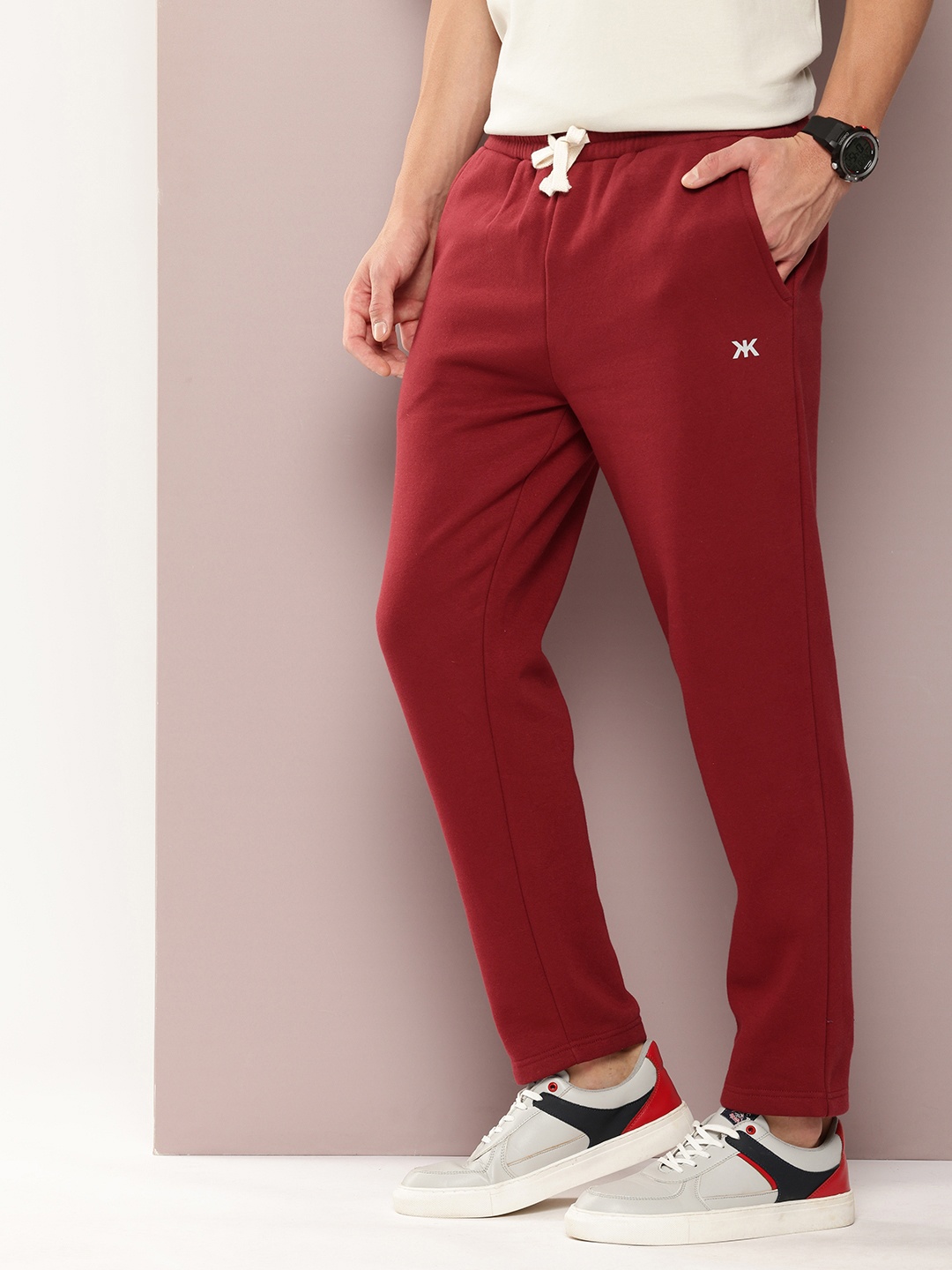 

Kook N Keech Men Slim Fit Track Pant, Maroon