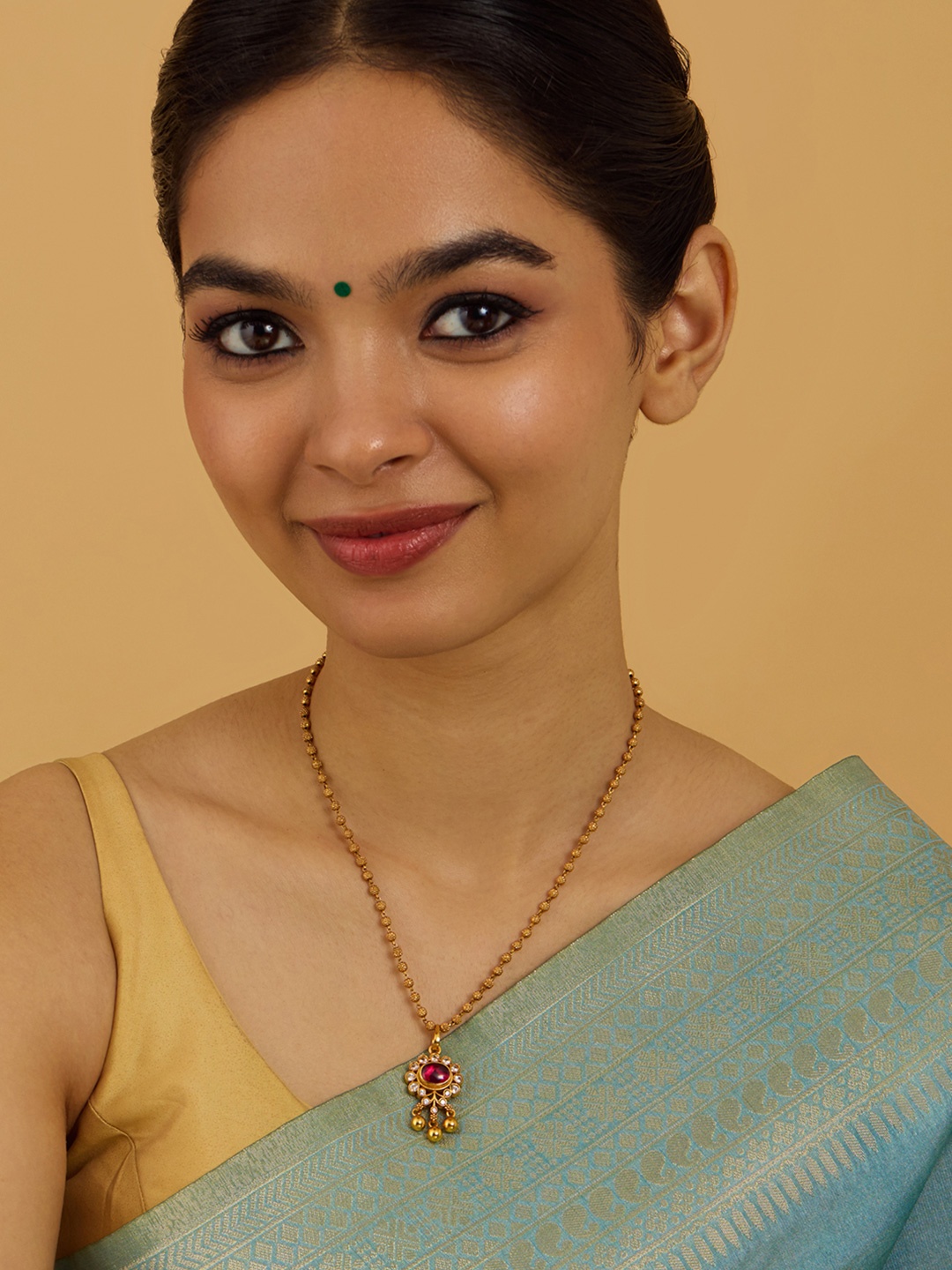 

Kushal's Fashion Jewellery 92.5 Pure Silver Gold-Plated Circular Pendants