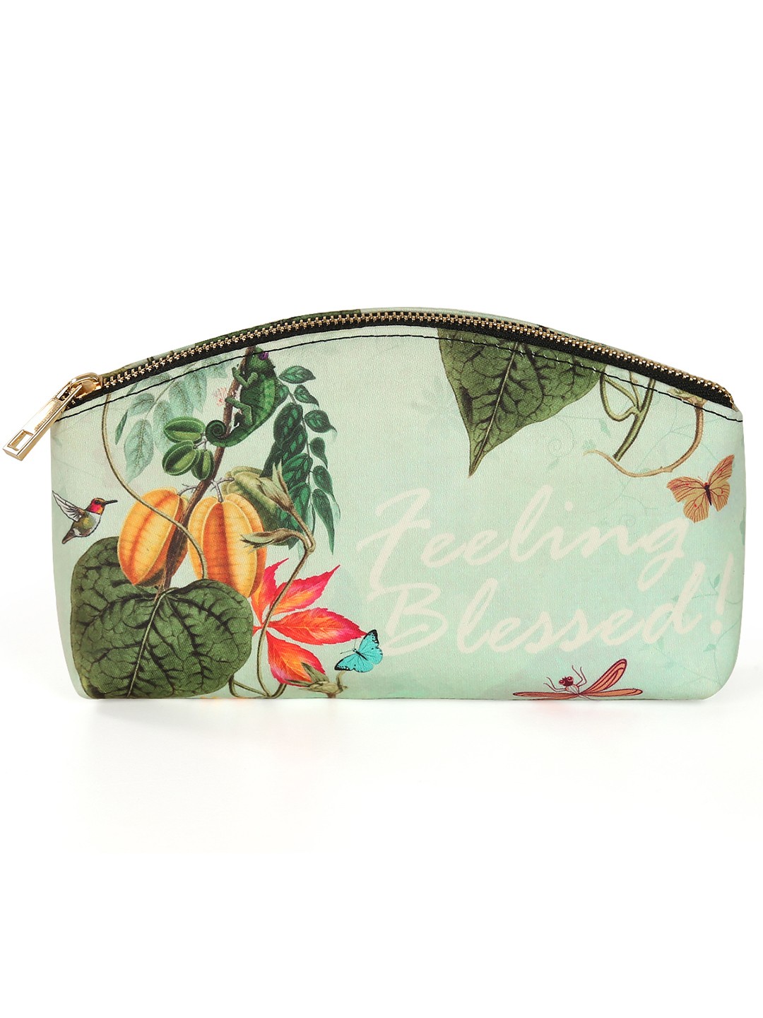 

India Circus by Krsnaa Mehta Unisex Tropical Printed Pouch Travel Accessory, Green