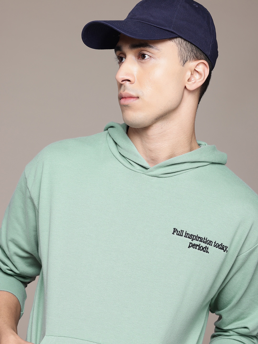 

The Roadster Lifestyle Co. Hooded Sweatshirt with Embroidered Detail, Green