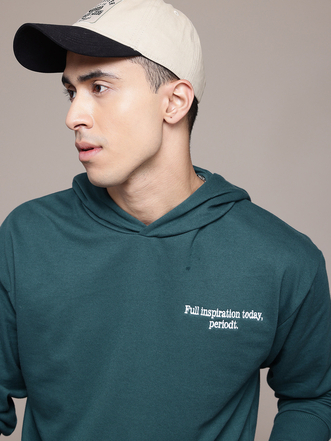 

The Roadster Lifestyle Co. Hooded Sweatshirt with Embroidered Detail, Teal