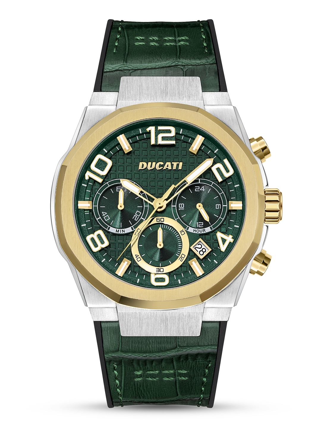 

Ducati Men Dial & Leather Bracelet Style Straps Analogue Watch DTWGC0001101, Green