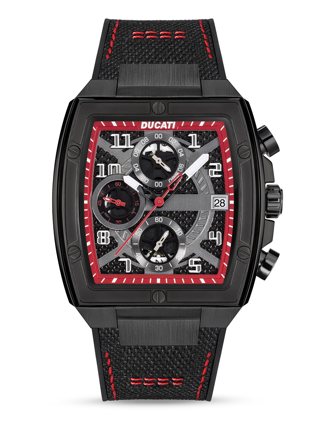 

Ducati Men Printed Dial & Leather Straps Analogue Watch DTWGO0001503, Black