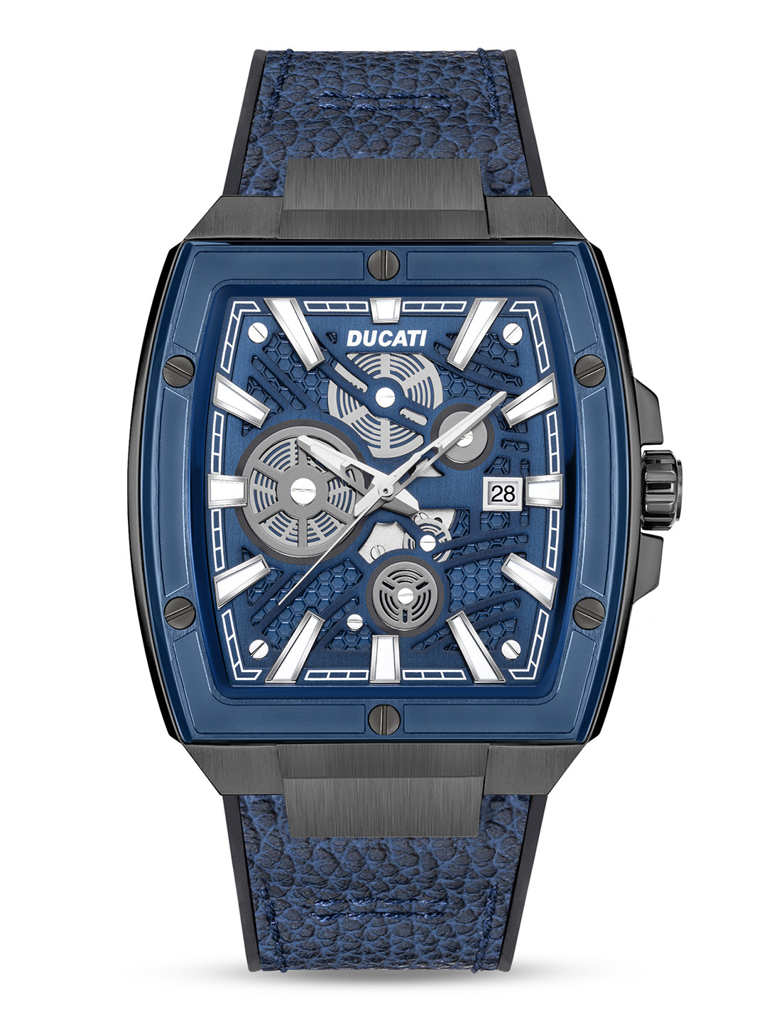 

Ducati Men Skeleton Dial & Leather Straps Analogue Watch DTWGB0000703, Blue