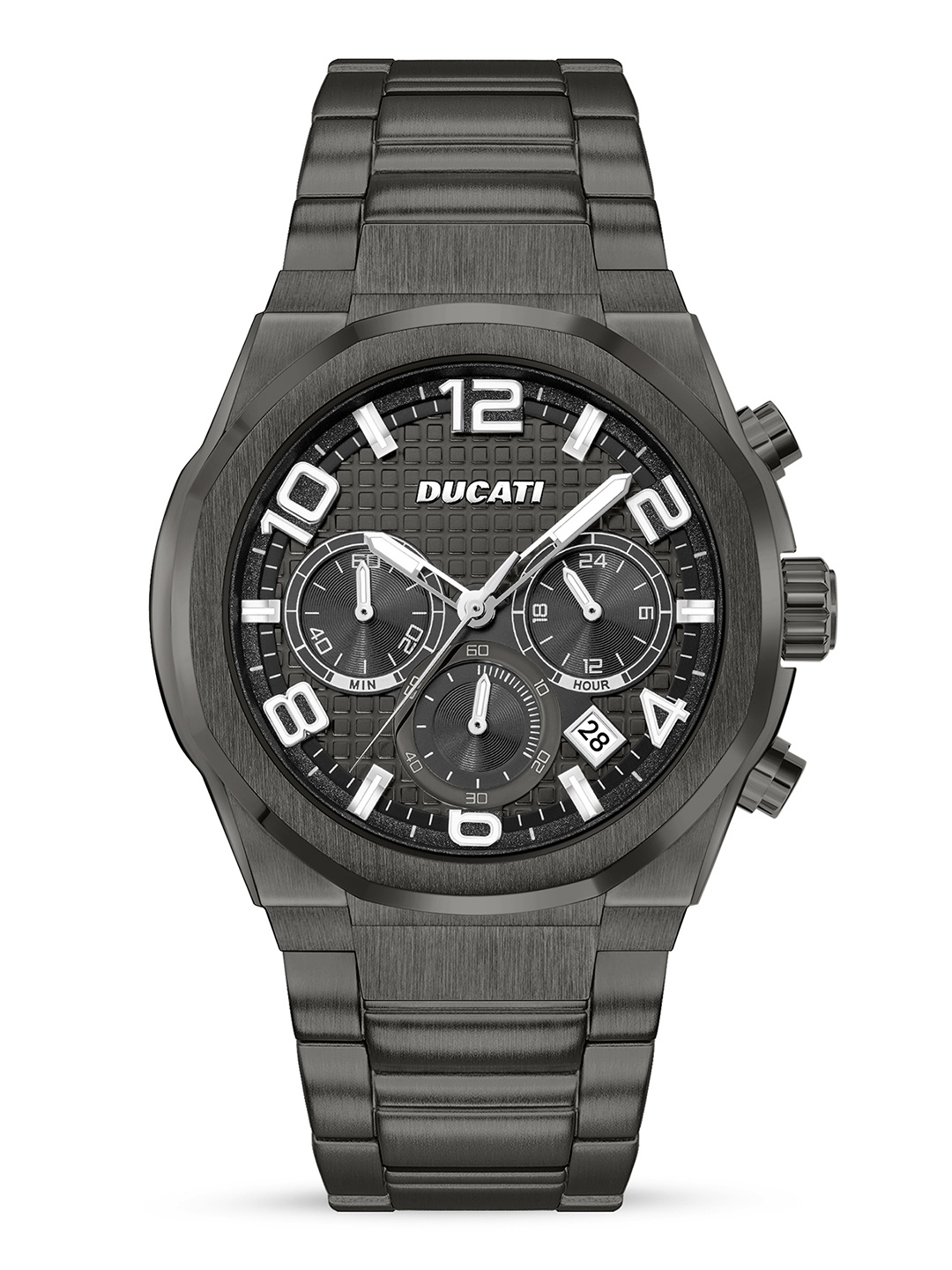 

Ducati Men Patterned Dial & Stainless Steel Textured Straps Analogue Watch DTWGI0001105, Black