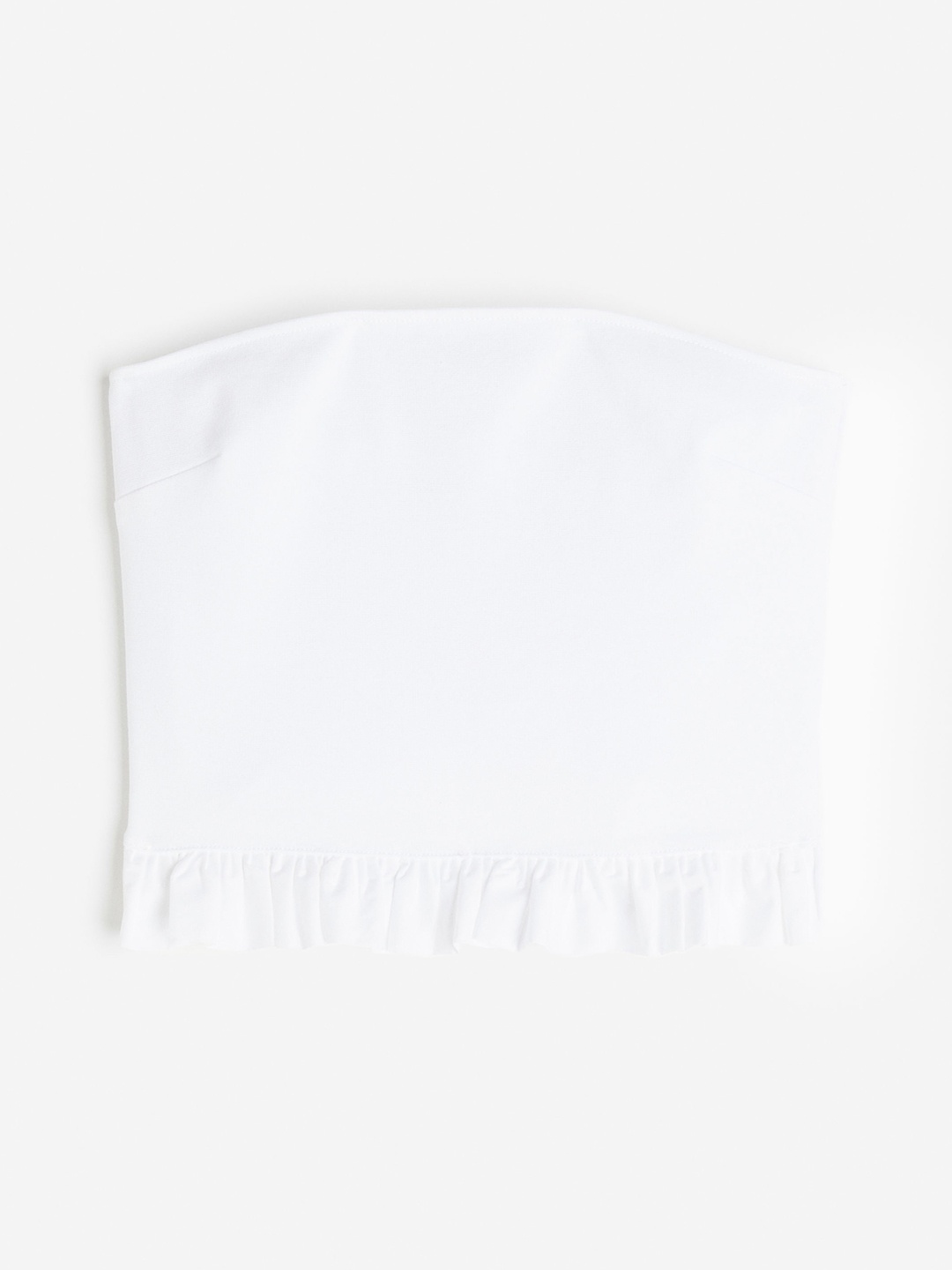 

H&M Frill-Trimmed Tube Top, White