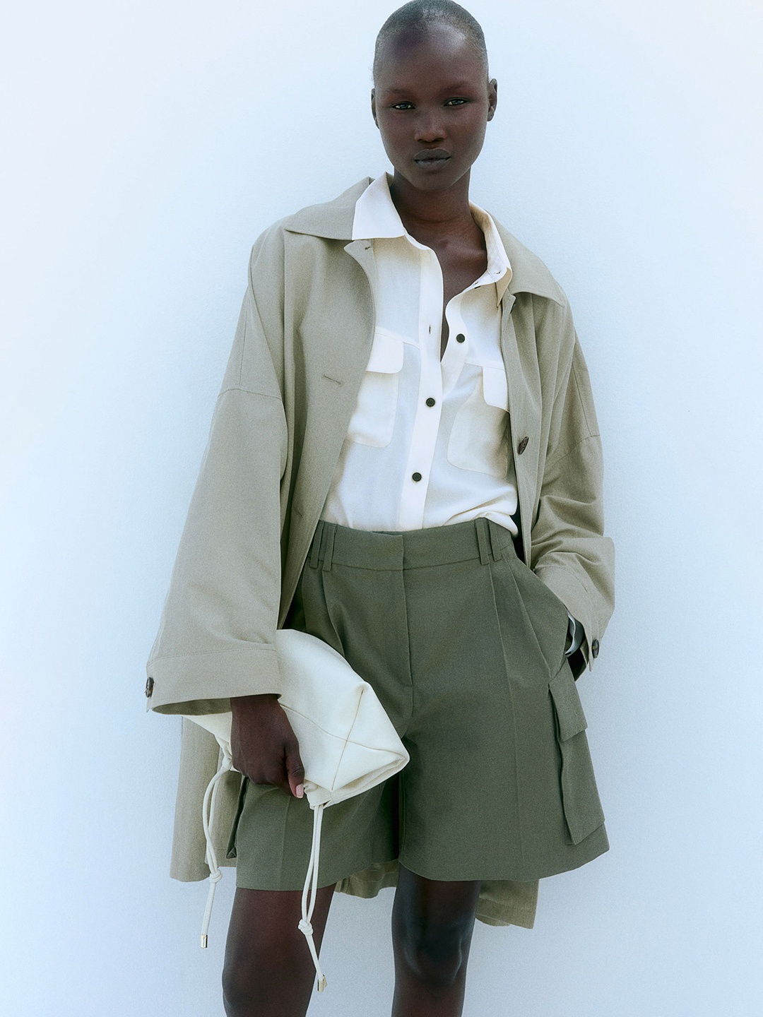 

H&M Crepe Shirt, White