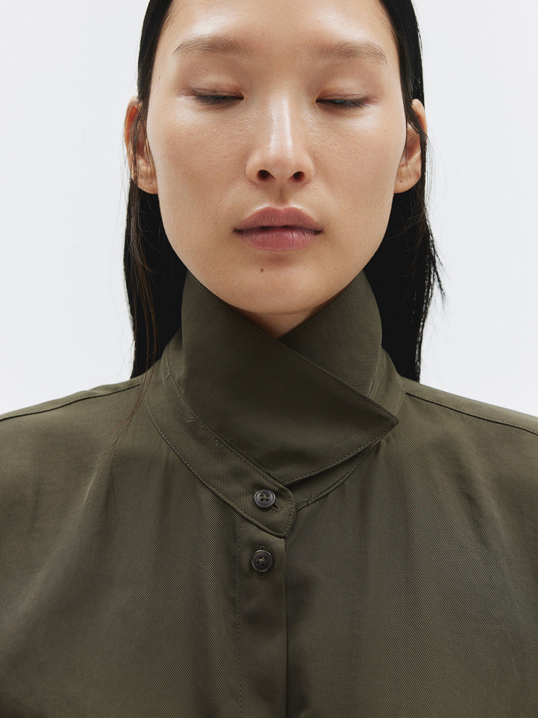

H&M Twill Cargo Shirt, Olive