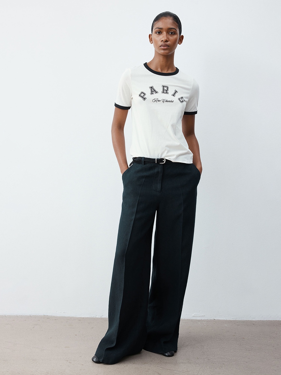 

H&M Text-motif T-Shirt, White