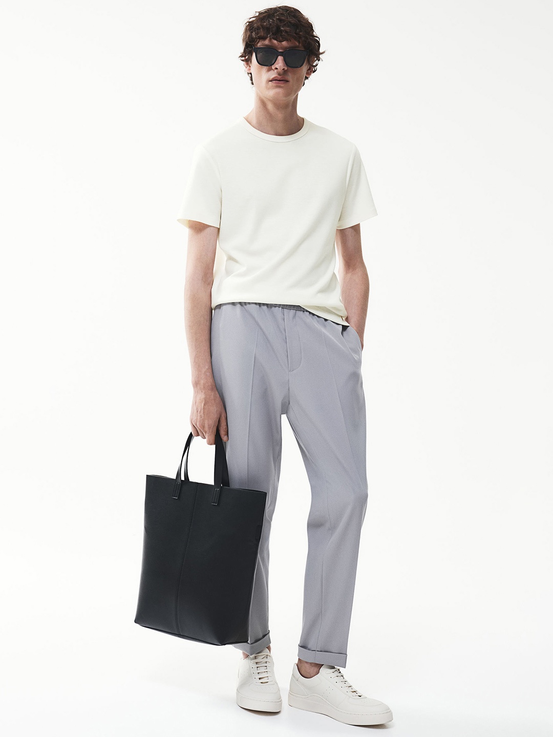 

H&M Slim Fit T-Shirt, Cream