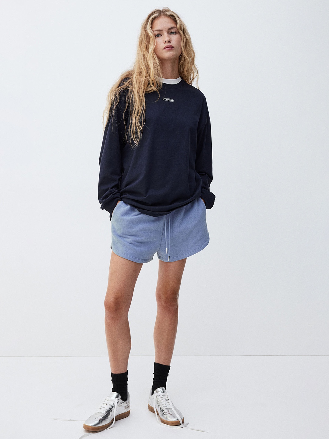 

H&M Long-Sleeved Jersey Top, Blue