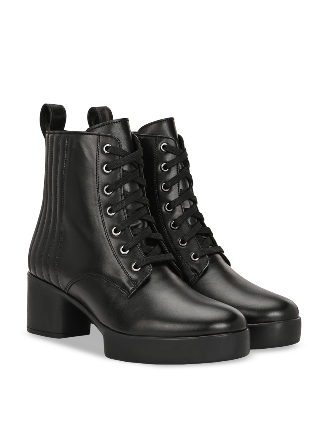 

Delize Women Mid-Top Block-Heel Boots, Black