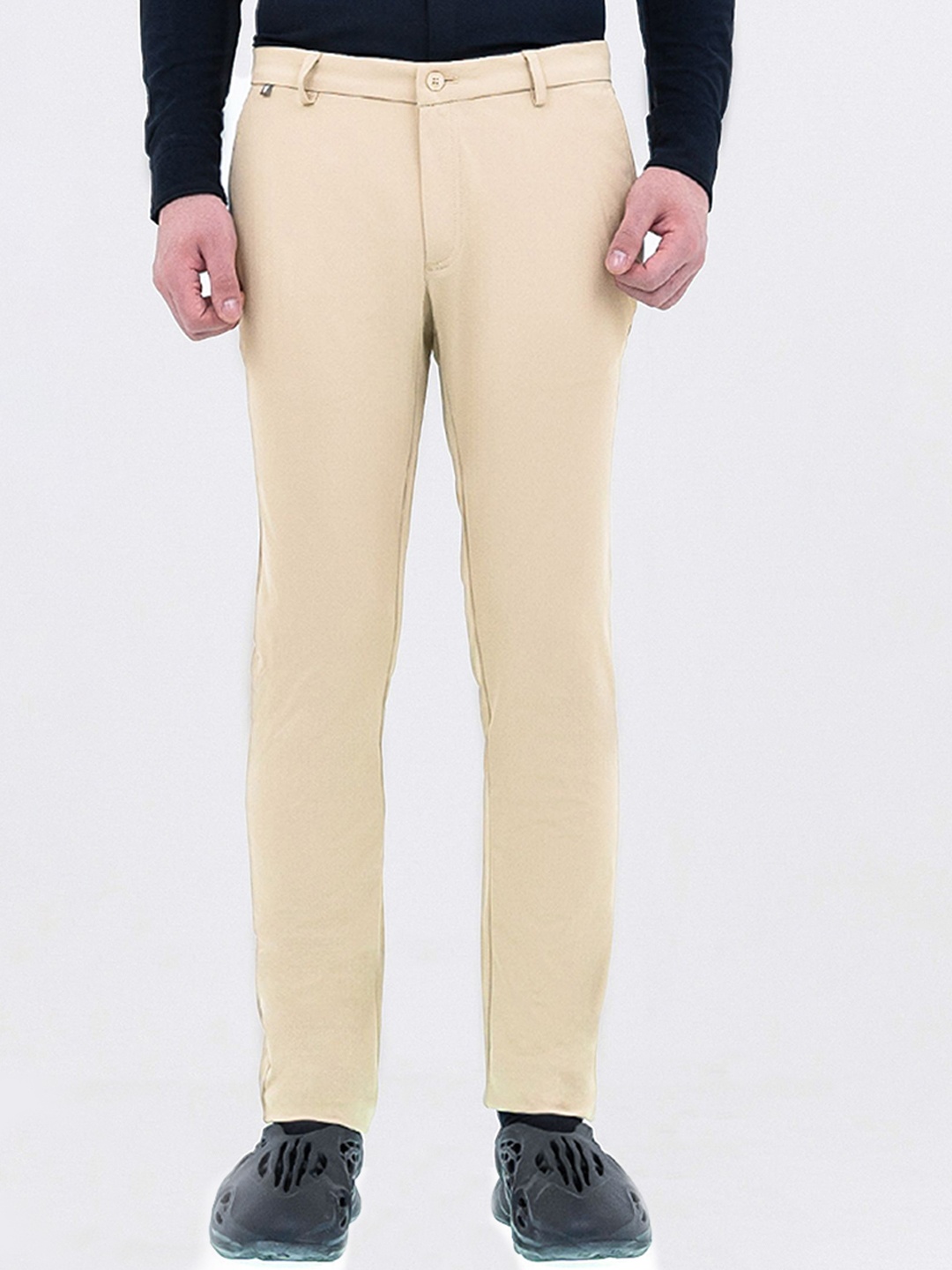 

Harfun Men Mid Rise Formal Trousers, Beige