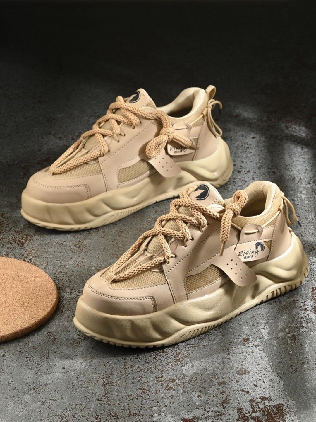

Rising Wolf Men Lace-Ups Flatforms, Tan