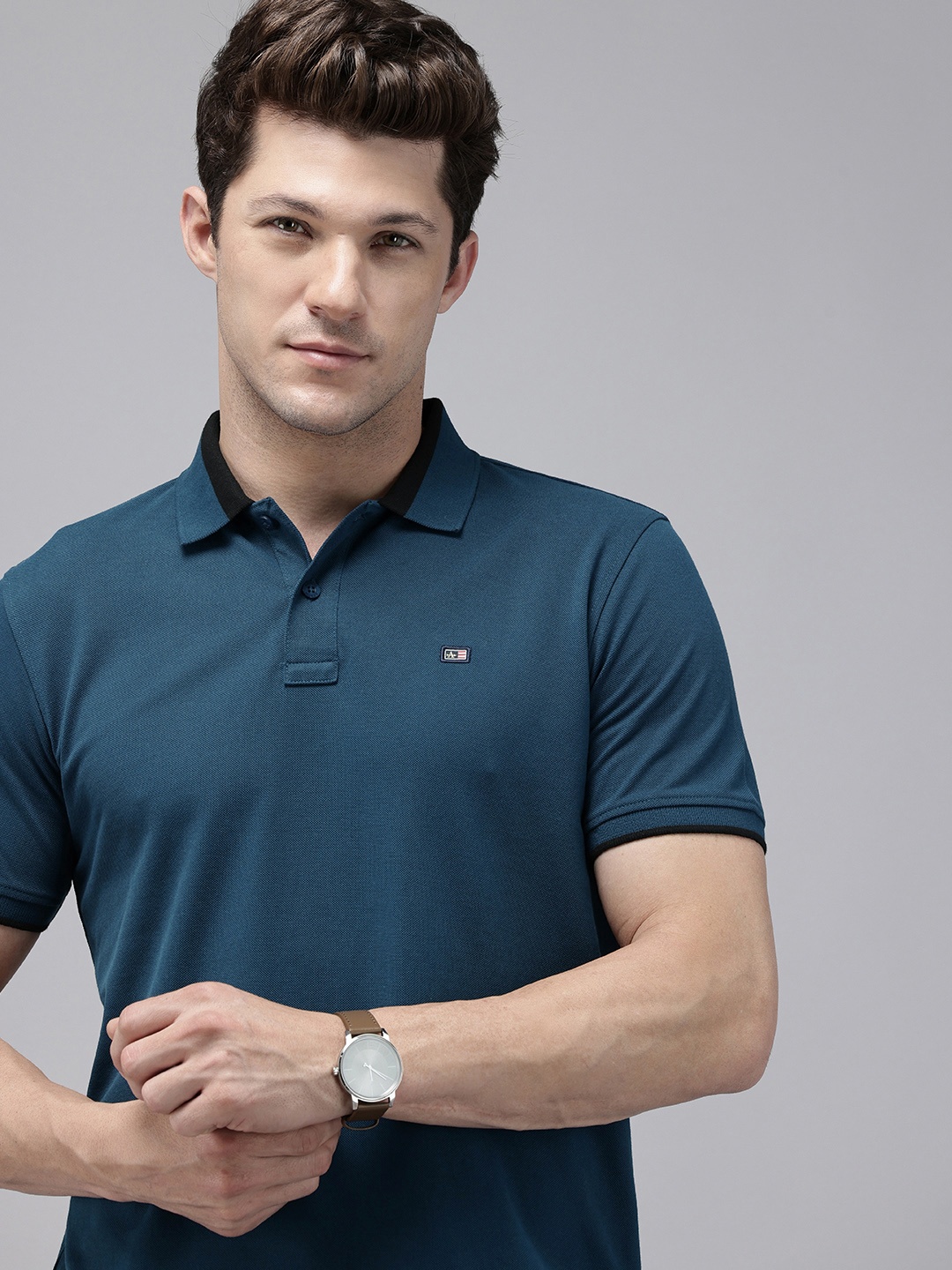 

Arrow Polo Collar T-shirt, Teal