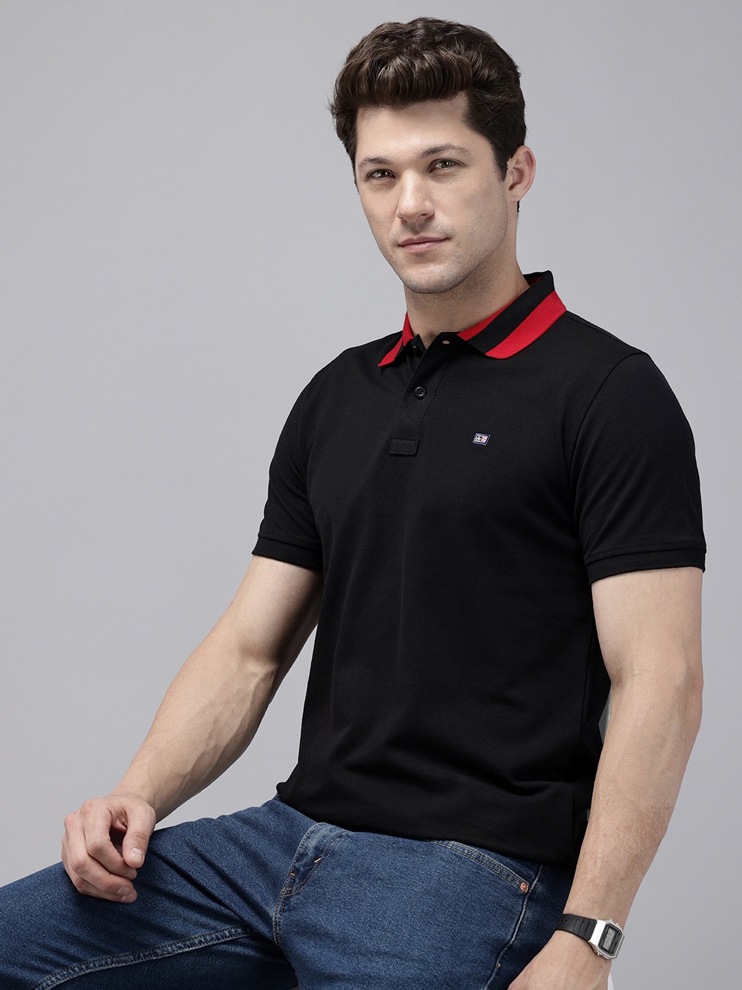

Arrow Polo Collar T-shirt, Black