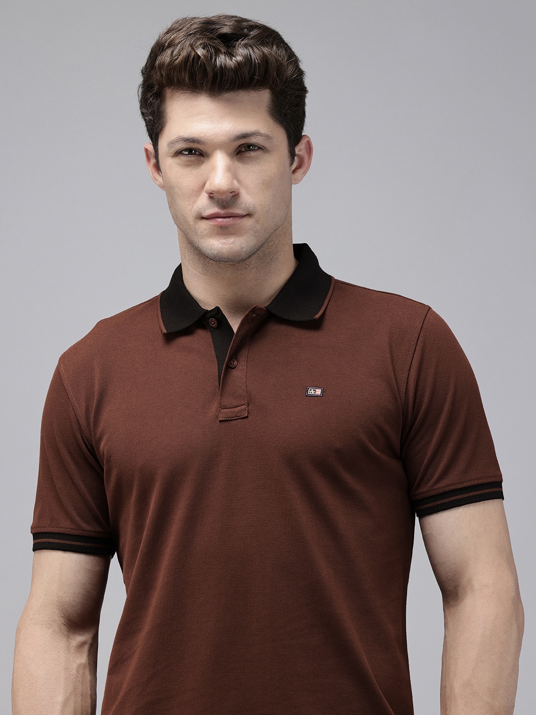 

Arrow Polo Collar T-shirt, Brown