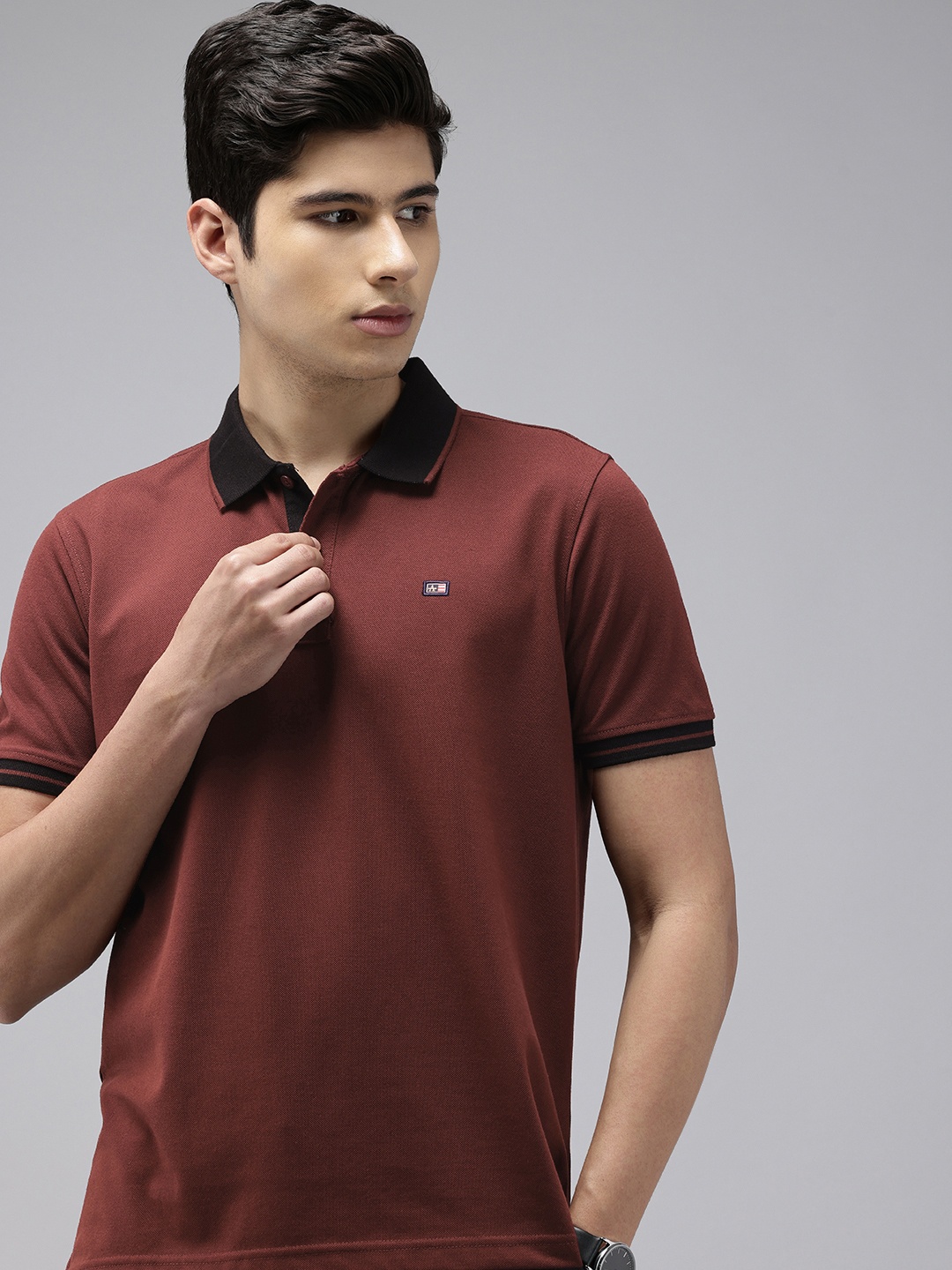 

Arrow Polo Collar T-shirt, Brown